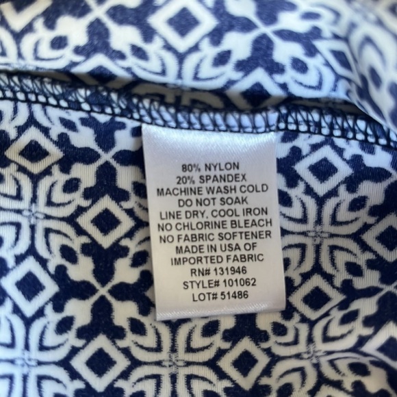 JUDE Connally Blue & White Print Off The Shoulder Mini Shift Dress S - Picture 13 of 13